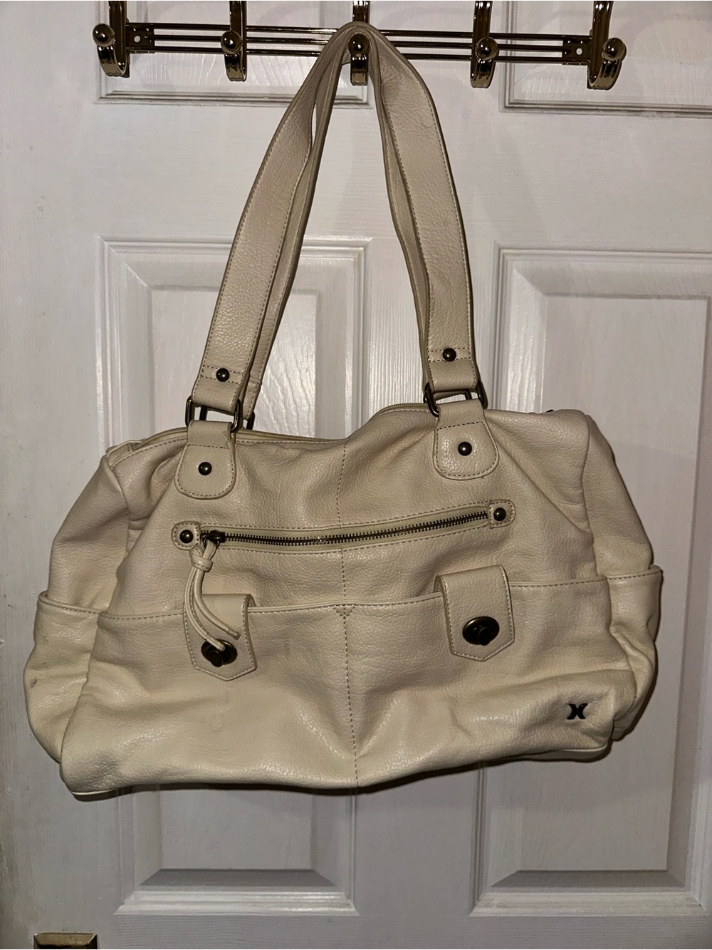 Hurley Ivory Shoulder Bag with Dual Straps